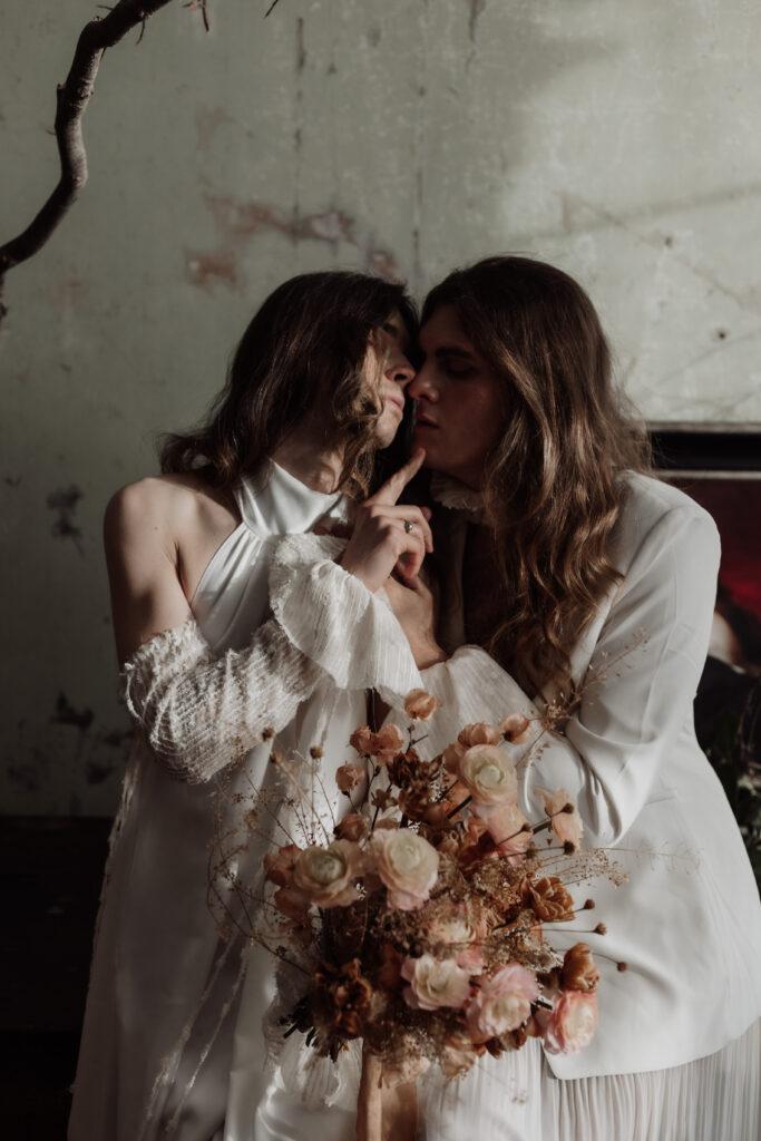 lgbtq wedding portrait by a fine art wedding photographer. Creating art within wedding photography