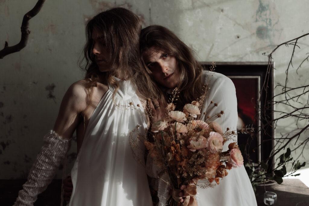 lgbtq wedding portrait by a fine art wedding photographer. Creating art within wedding photography