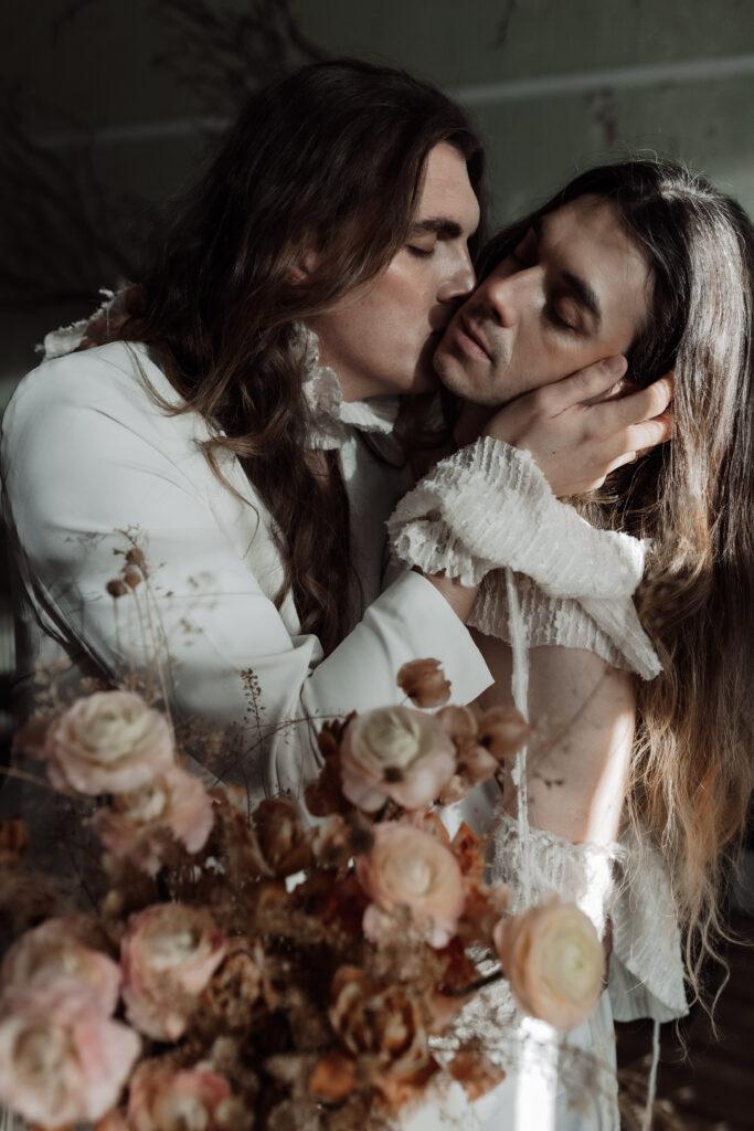 lgbtq wedding portrait by a fine art wedding photographer. Creating art within wedding photography