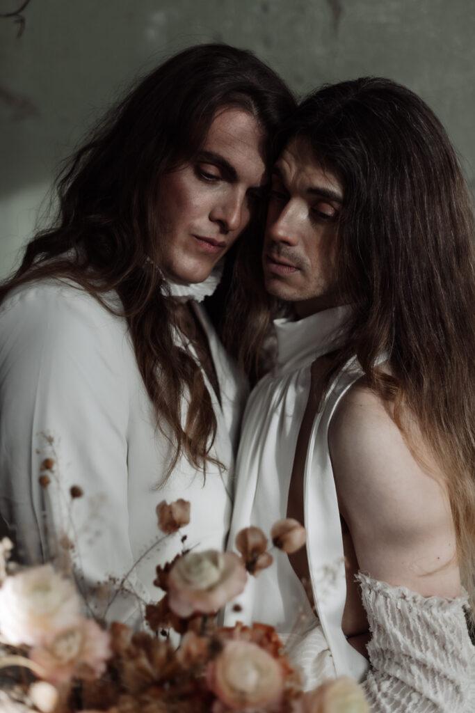 lgbtq wedding portrait by a fine art wedding photographer. Creating art within wedding photography