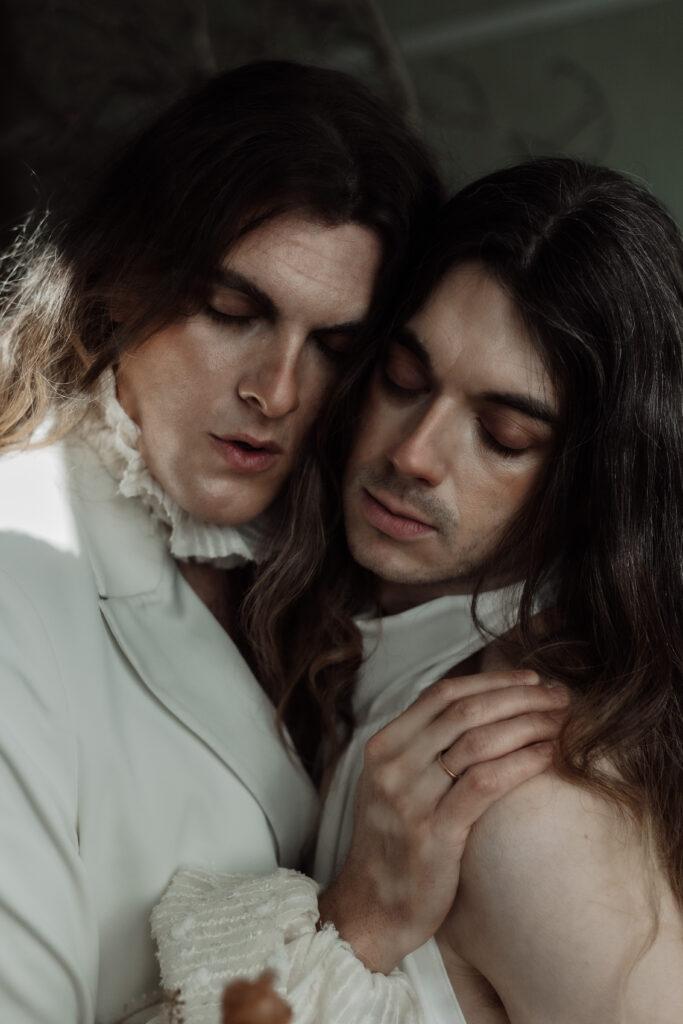 lgbtq wedding portrait by a fine art wedding photographer. Creating art within wedding photography